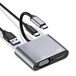 Cáp chuyển đổi Type-C 4 trong 1 ra HDMI 4K, USB 3.0, Type-C, VGA | Bộ HUB Type-C 4 in 1